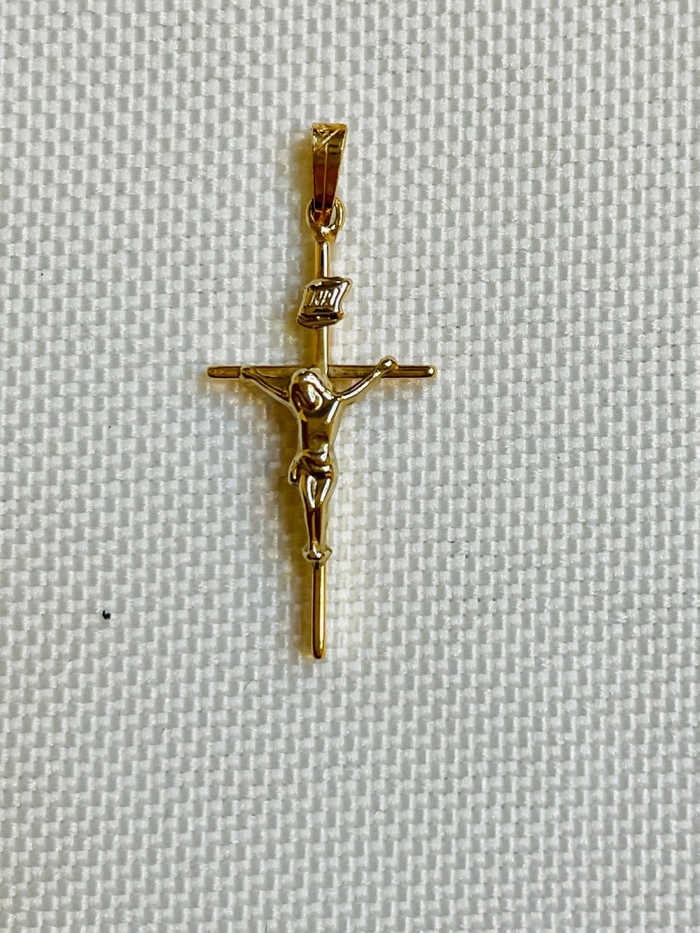 14k Yellow Gold Crucifixion Cross Pendant